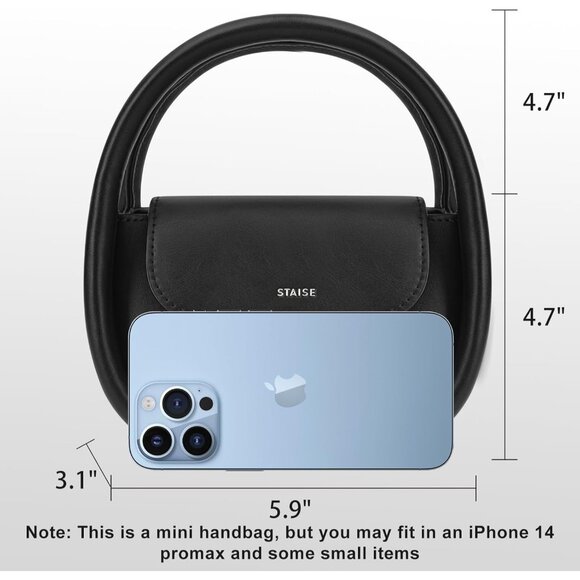 Designer Top Handle Shoulder Bags for Women Black - Picture 7 of 7